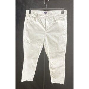 NYDJ Womens 16W Lift Tuck Relaxed Ankle White Jeans